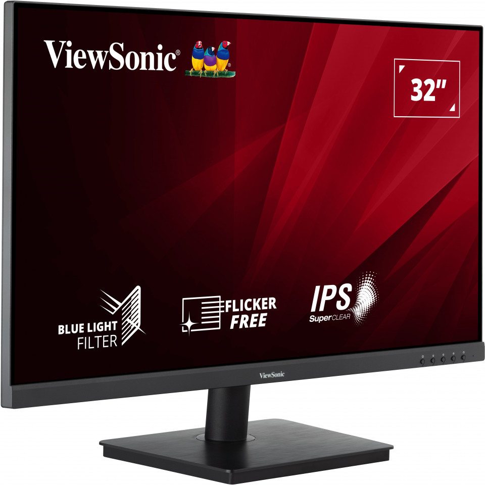 Монитор ViewSonic VA3209-2K-MHD, 31.5", IPS, QHD 2560x1440, 75Hz, 4ms, HDR, Adaptive Sync, DP, HDMI