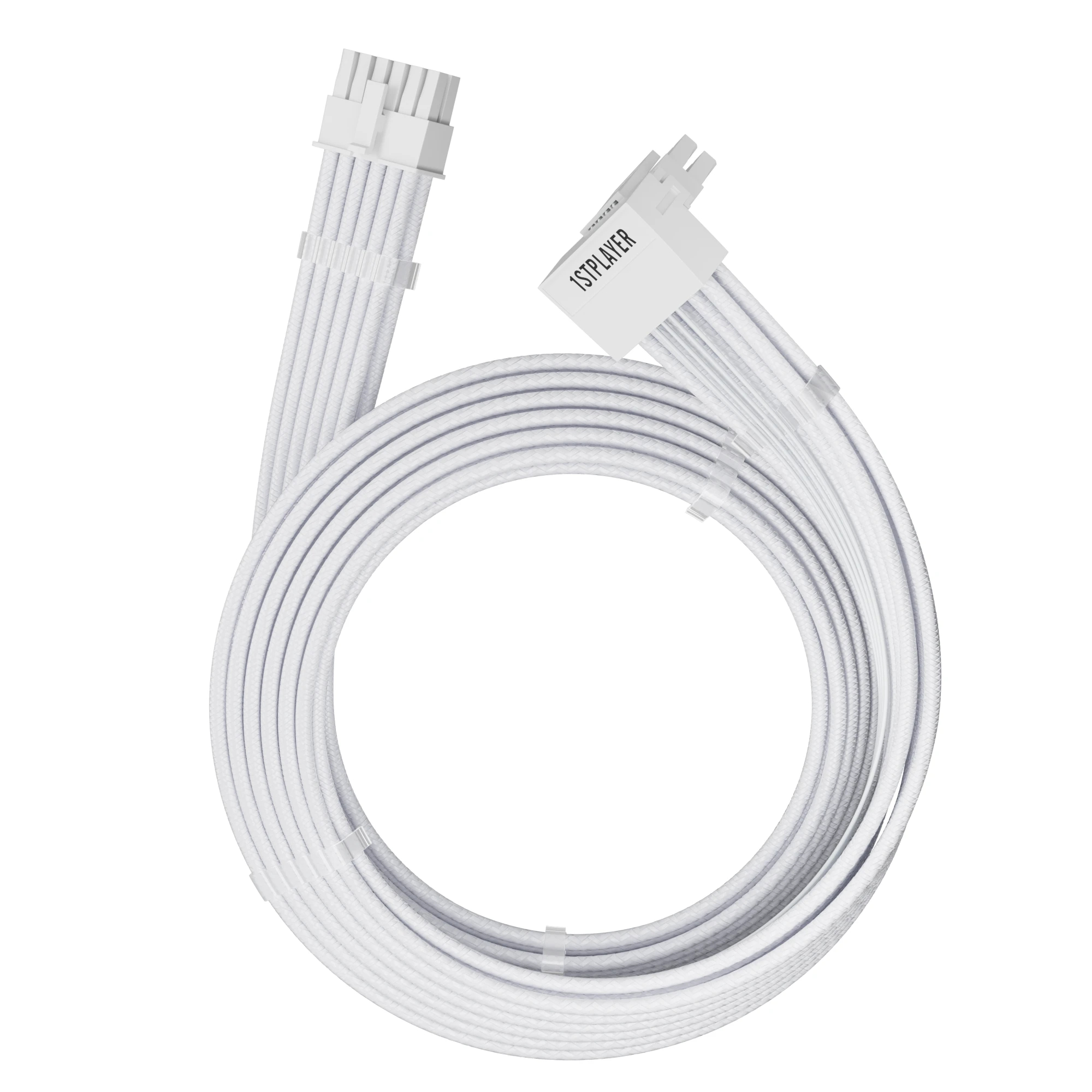 1stPlayer модулен кабел Custom Sleeved Modding Cable White - PCIe 5.0 12VHPWR M/M - FM2-B-WH