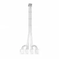 1stPlayer удължителен кабел Custom Sleeved Modding Cable White - 4 x PCIe 8-pin to 12VHPWR - FM4-B-WH