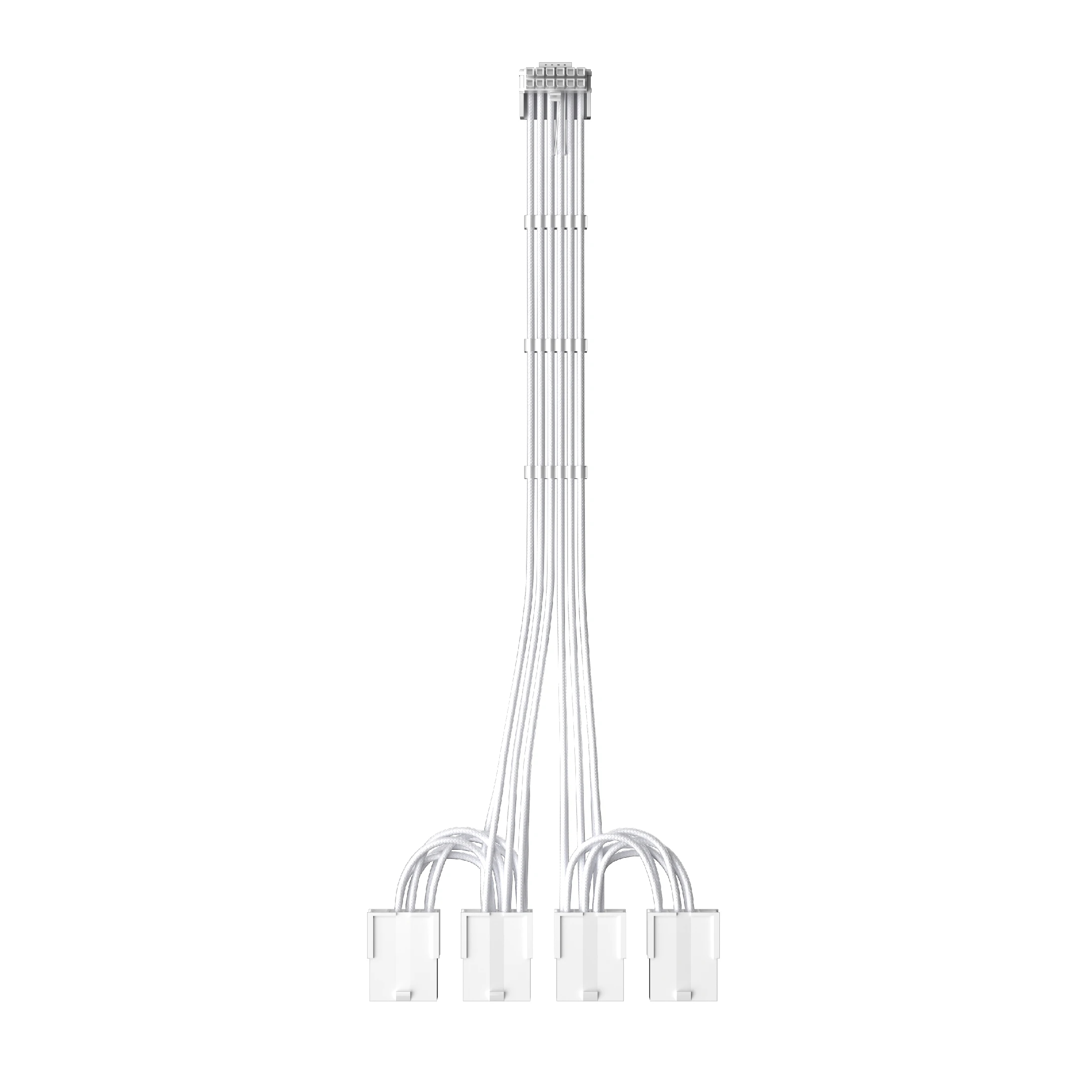 1stPlayer удължителен кабел Custom Sleeved Modding Cable White - 4 x PCIe 8-pin to 12VHPWR - FM4-B-WH