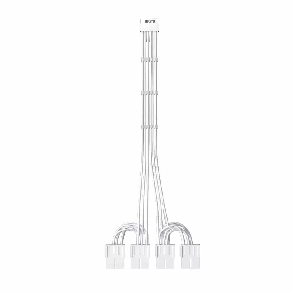 1stPlayer удължителен кабел Custom Sleeved Modding Cable White - 4 x PCIe 8-pin to 12VHPWR - FM4-B-WH