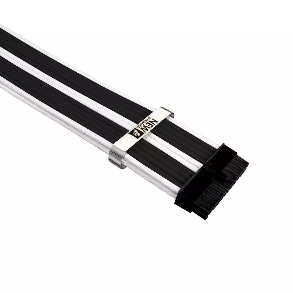1stPlayer kit de cables de extensión Custom Modding Cable Kit Black/White - ATX24P, EPS, PCI-e - BKW-001