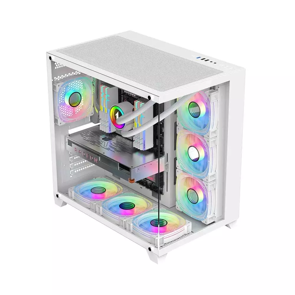 Кутия 1stPlayer MEGAVIEW MV8 White Case ATX