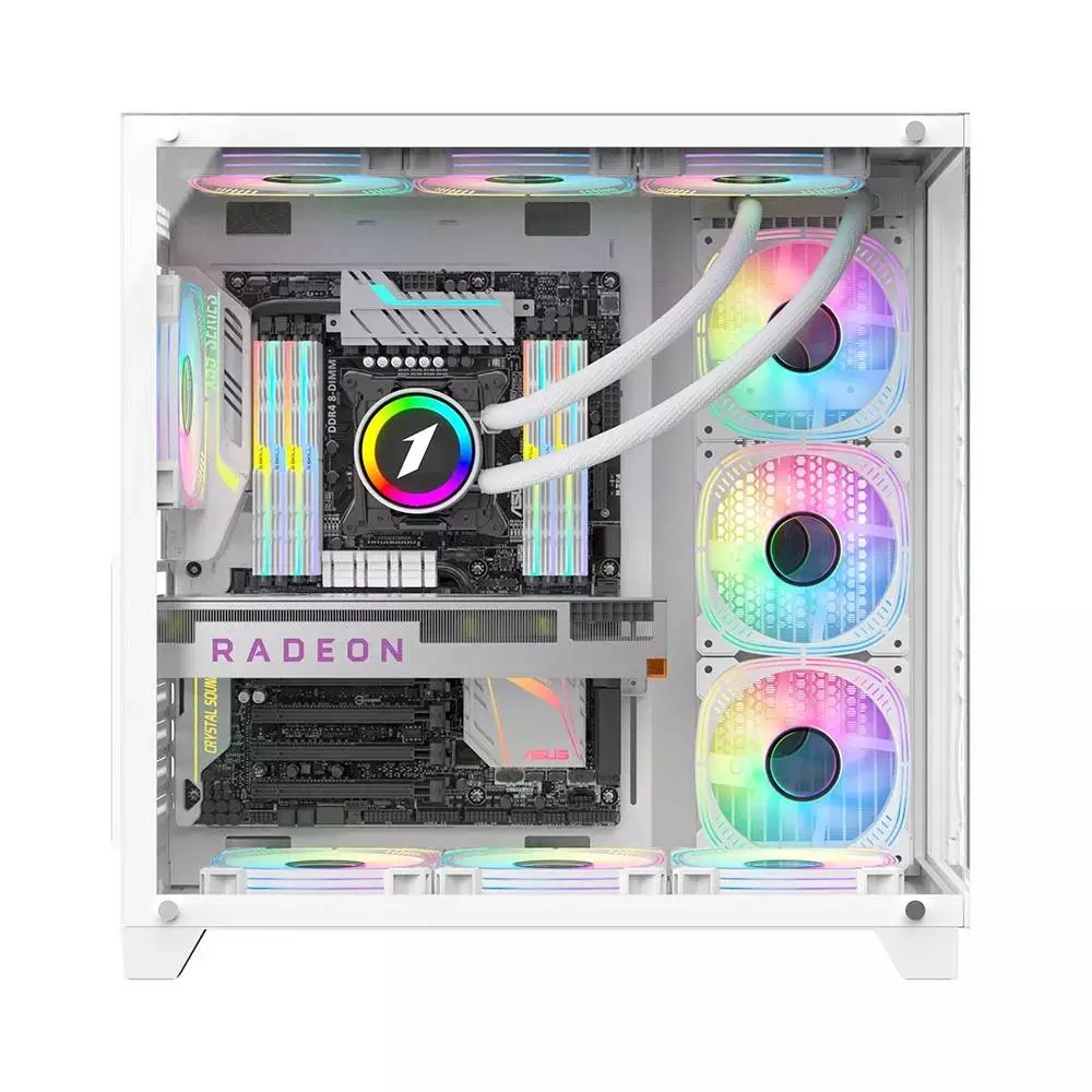 Кутия 1stPlayer MEGAVIEW MV8 White Case ATX