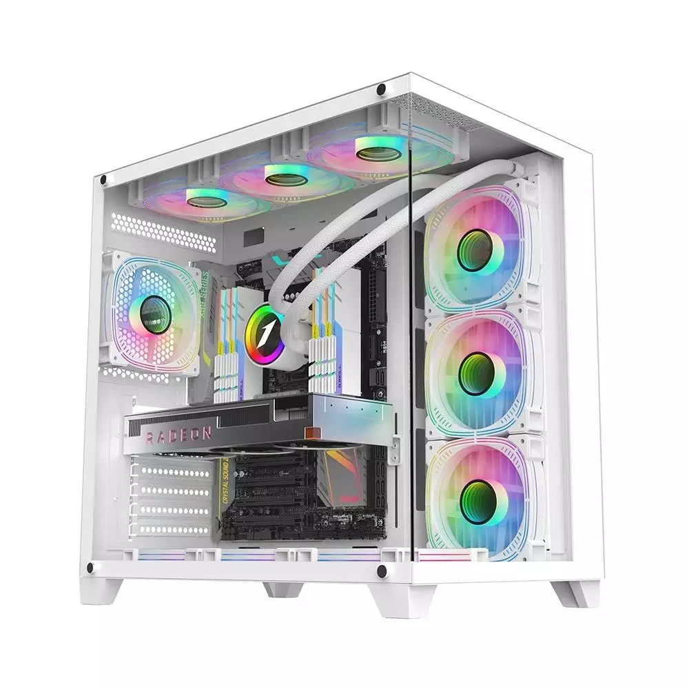 Кутия 1stPlayer MEGAVIEW MV8 White Case ATX