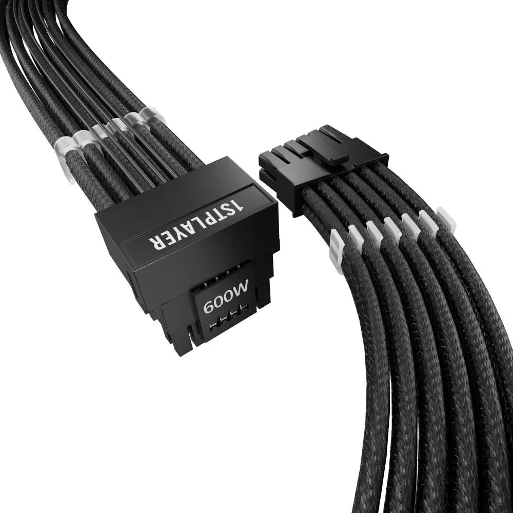 1stPlayer модульний кабель Custom Sleeved Modding Cable Black - PCIe 5.0 12VHPWR M/M - FM2-B-BK