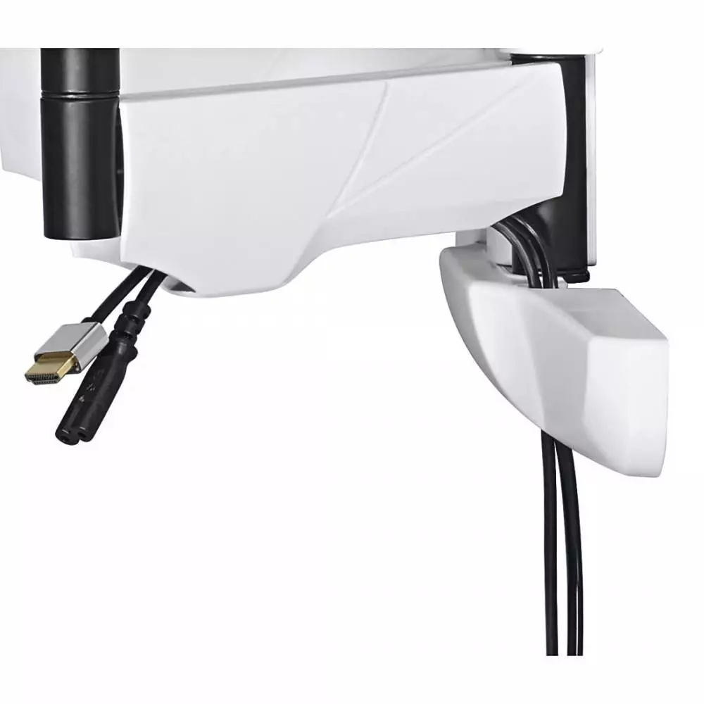 Стенна стойка за TV HAMA, Регулируема, 46"-90", до 75 кг, Черен/Бял