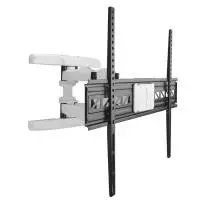 Стенна стойка за TV HAMA, Регулируема, 46"-90", до 75 кг, Черен/Бял