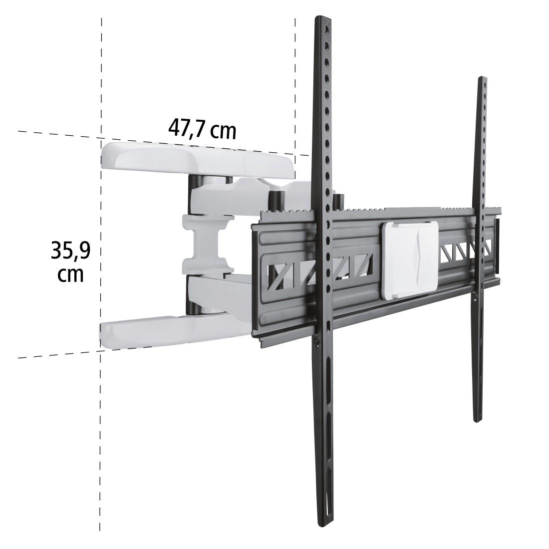 Стенна стойка за TV HAMA, Регулируема, 46"-90", до 75 кг, Черен/Бял