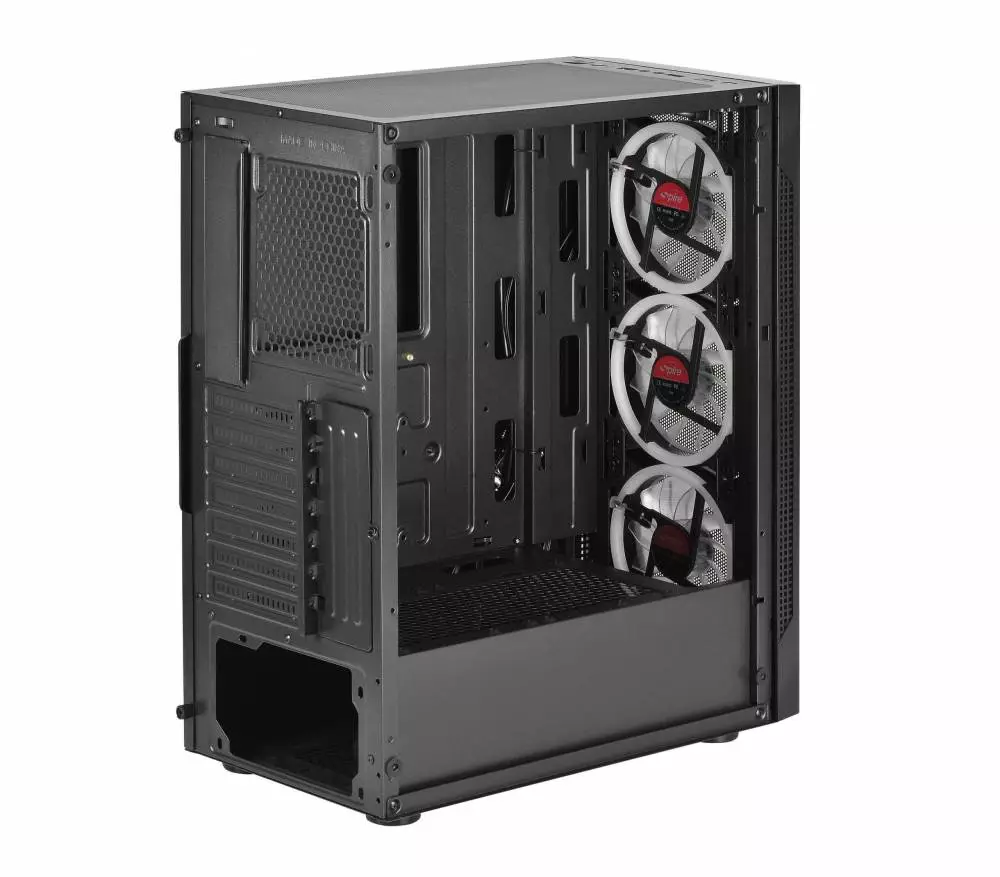 Кутия Spire SPM7022GU3-3RGB, Без захранване, 3 x RGB вентилатора, ATX, mATX