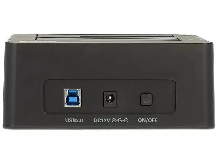 Външна докинг станция Delock 62661, за 2.5"/3.5" HDD/SSD, USB 3.0, Функция за клониране, Черен