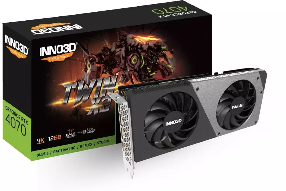 Видео карта Inno3D GeForce RTX 4070 12GB GDDR6 Twin X2 - N40702-126X-185252N