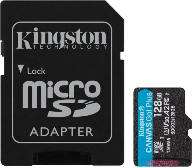 Карта памет Kingston 128GB Canvas Go Plus 170R microSDXC Card V30 + ADP - SDCG3/128GB
