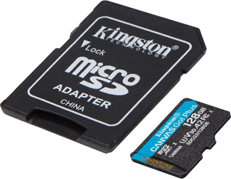 Карта памет Kingston 128GB Canvas Go Plus 170R microSDXC Card V30 + ADP - SDCG3/128GB