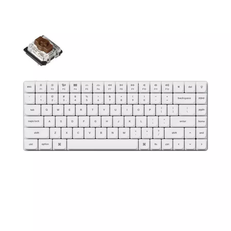 Keychron K3 Pro White QMK/VIA Gateron Low Profile Braune Schalter, RGB Hintergrundbeleuchtung Gaming Mechanische Tastatur