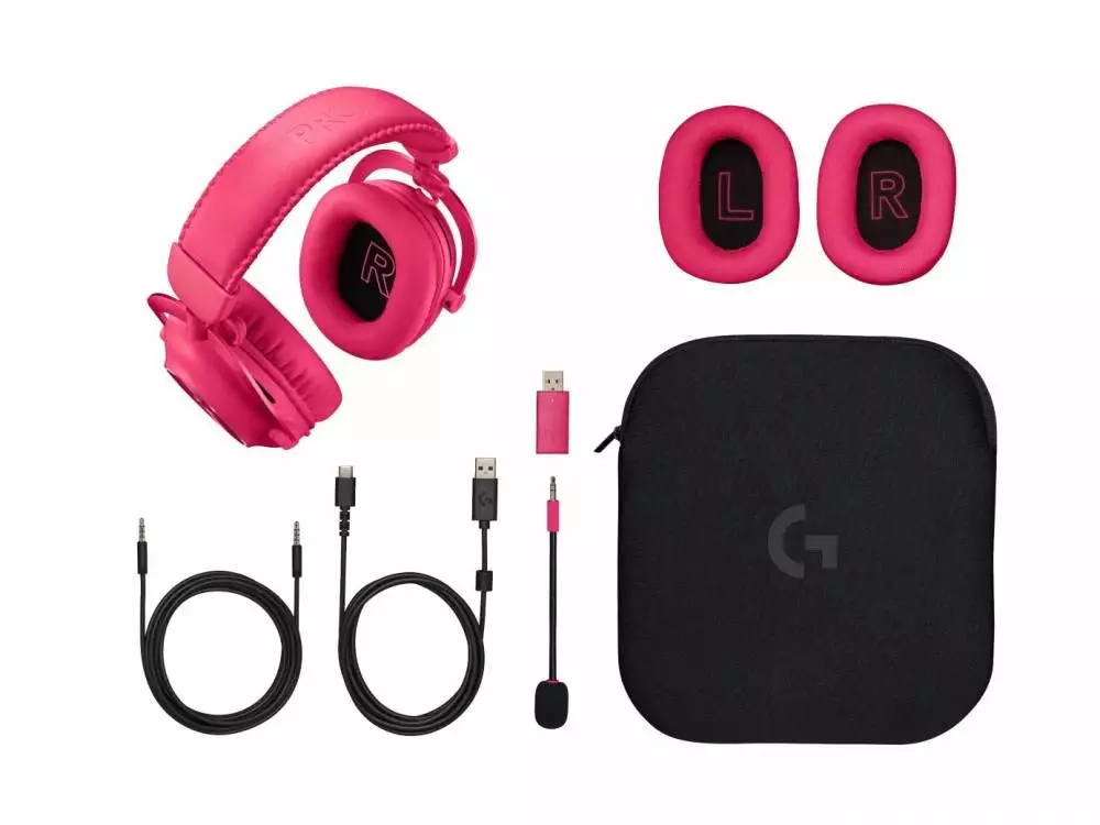 Безжични Геймърски слушалки Logitech PRO X 2 Magenta - 981-001275