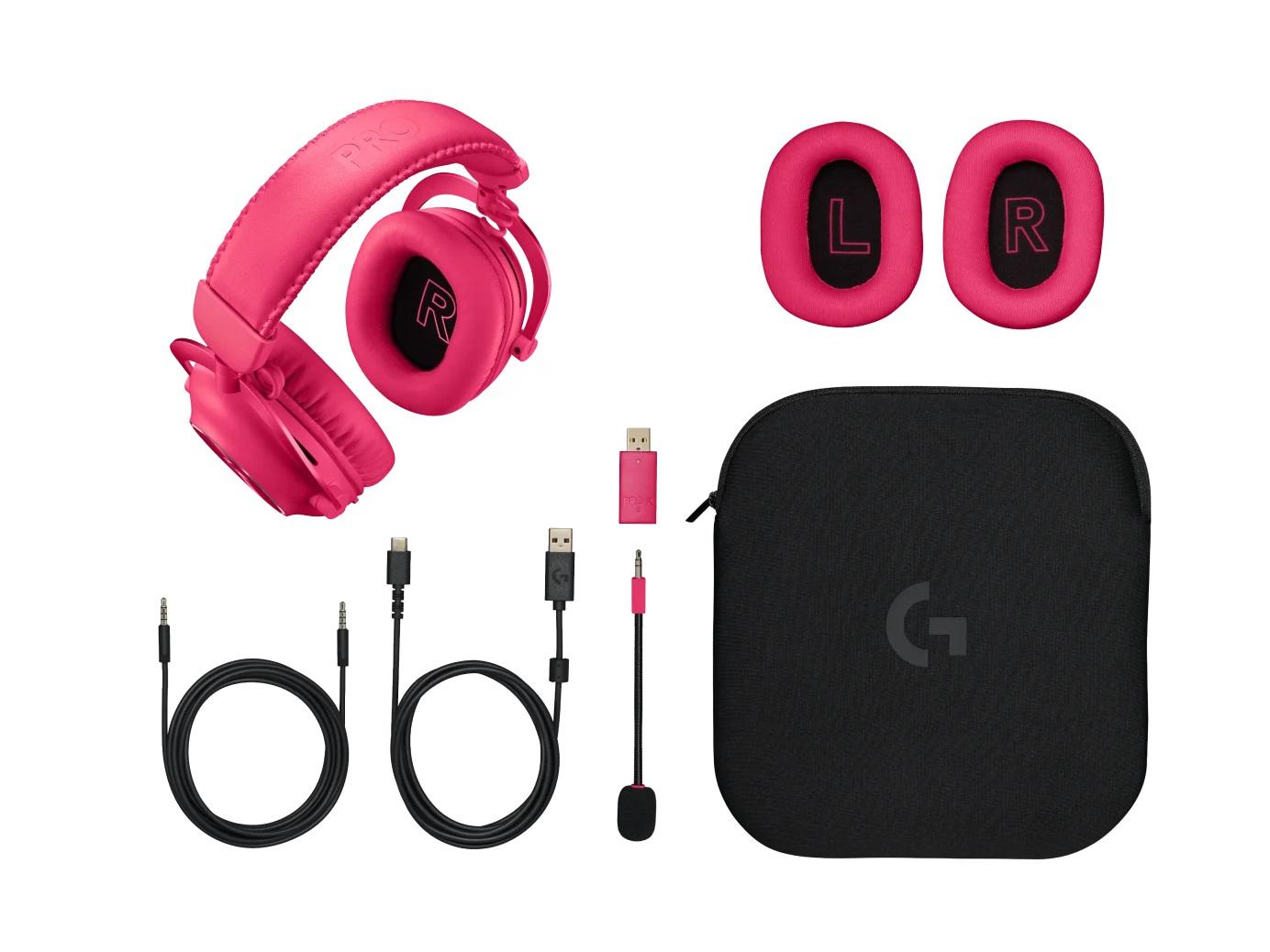 Безжични Геймърски слушалки Logitech PRO X 2 Magenta - 981-001275