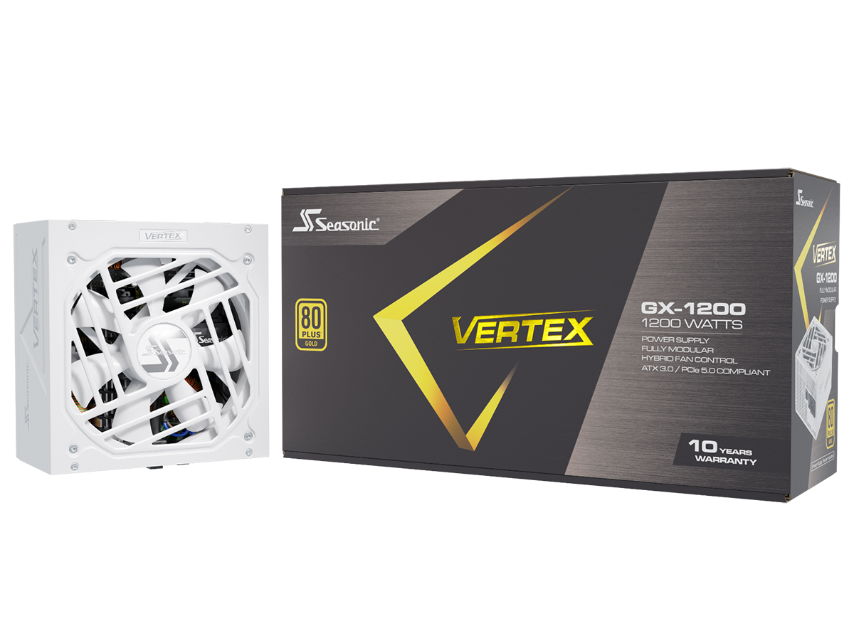 Захранване SEASONIC VERTEX GX-1200 1200W White 80 Plus Gold, PCIe 5.0, Fully Modular - 