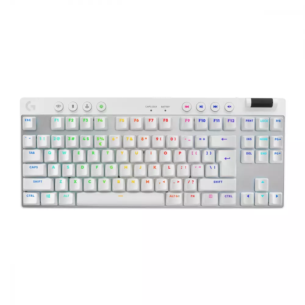 Gaming mechanische Tastatur Logitech G Pro X TKL White Lightspeed Tactile Switch