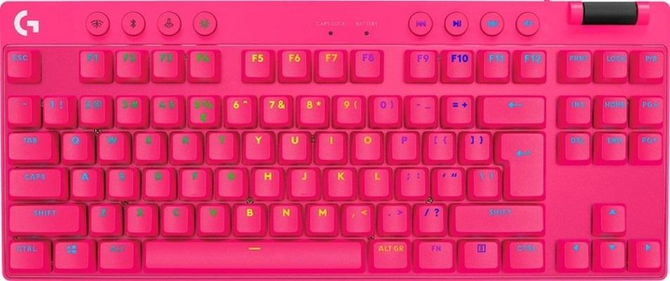 Clavier mécanique gamer Logitech G Pro X TKL Lightspeed Tactile Switch, Magenta