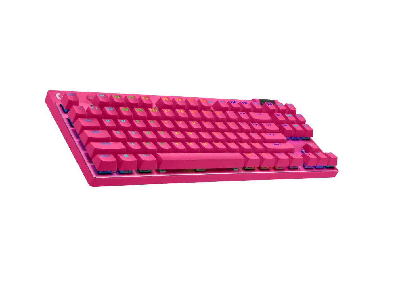 Clavier mécanique gamer Logitech G Pro X TKL Lightspeed Tactile Switch, Magenta