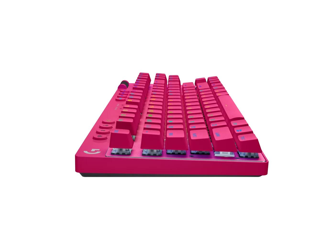 Clavier mécanique gamer Logitech G Pro X TKL Lightspeed Tactile Switch, Magenta