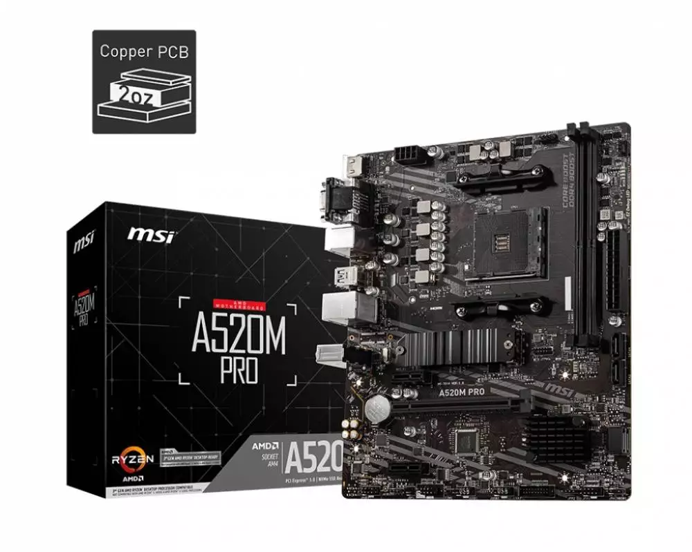 Дънна платка MSI A520M PRO AM4