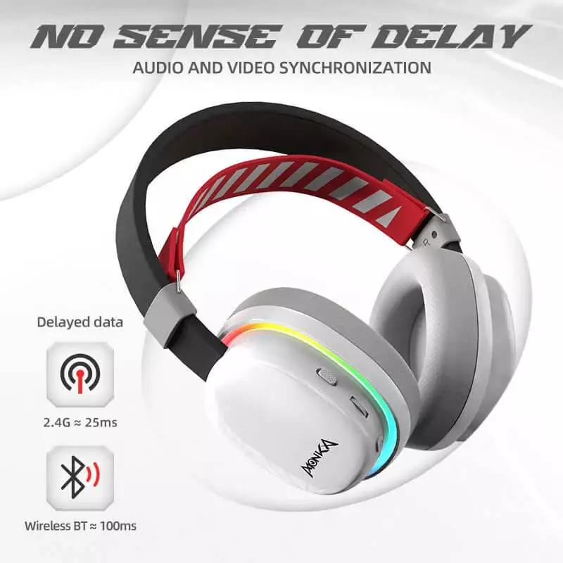 Безжични геймърски слушалки Marvo Monka Echo HG9069W - Bluetooth, 2.4G
