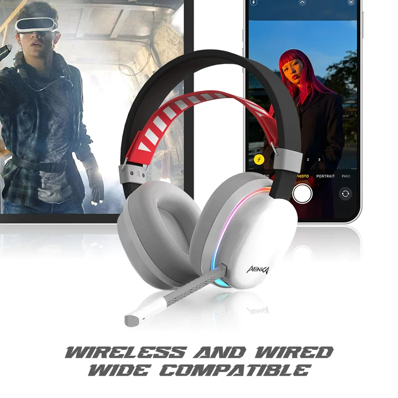 Безжични геймърски слушалки Marvo Monka Echo HG9069W - Bluetooth, 2.4G