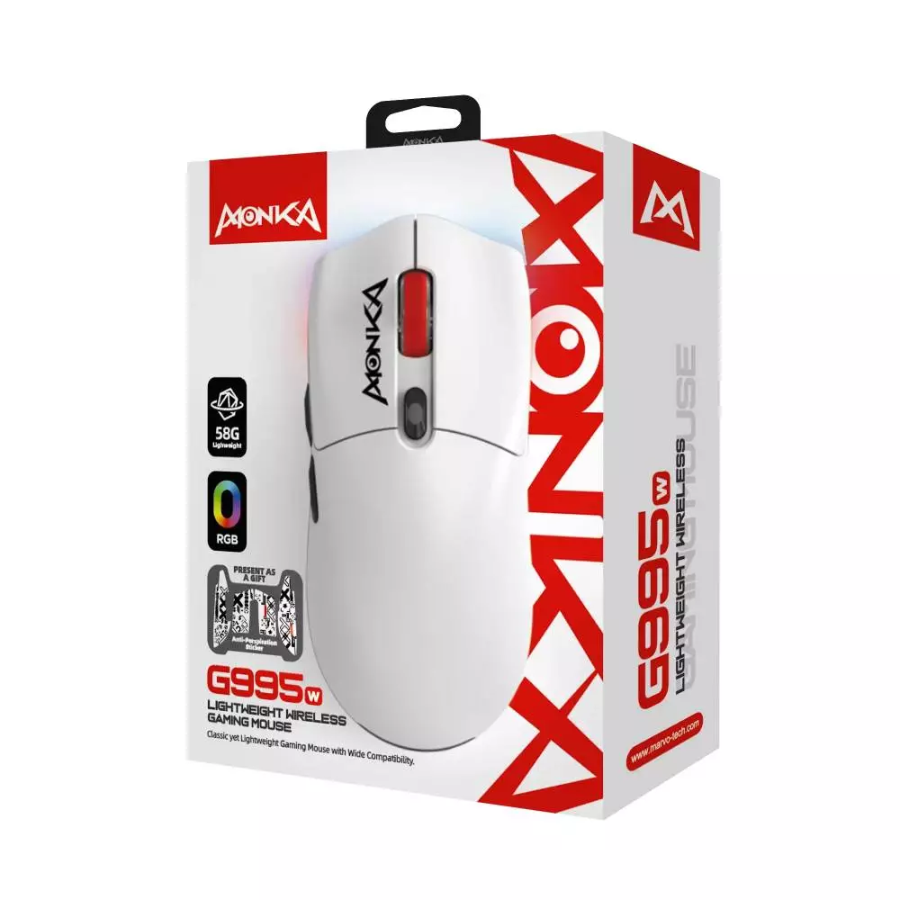 Геймърска мишка Marvo Monka Guru G995W Wireless Gaming Mouse 26000dpi, 2.4G, Bluetooth 5