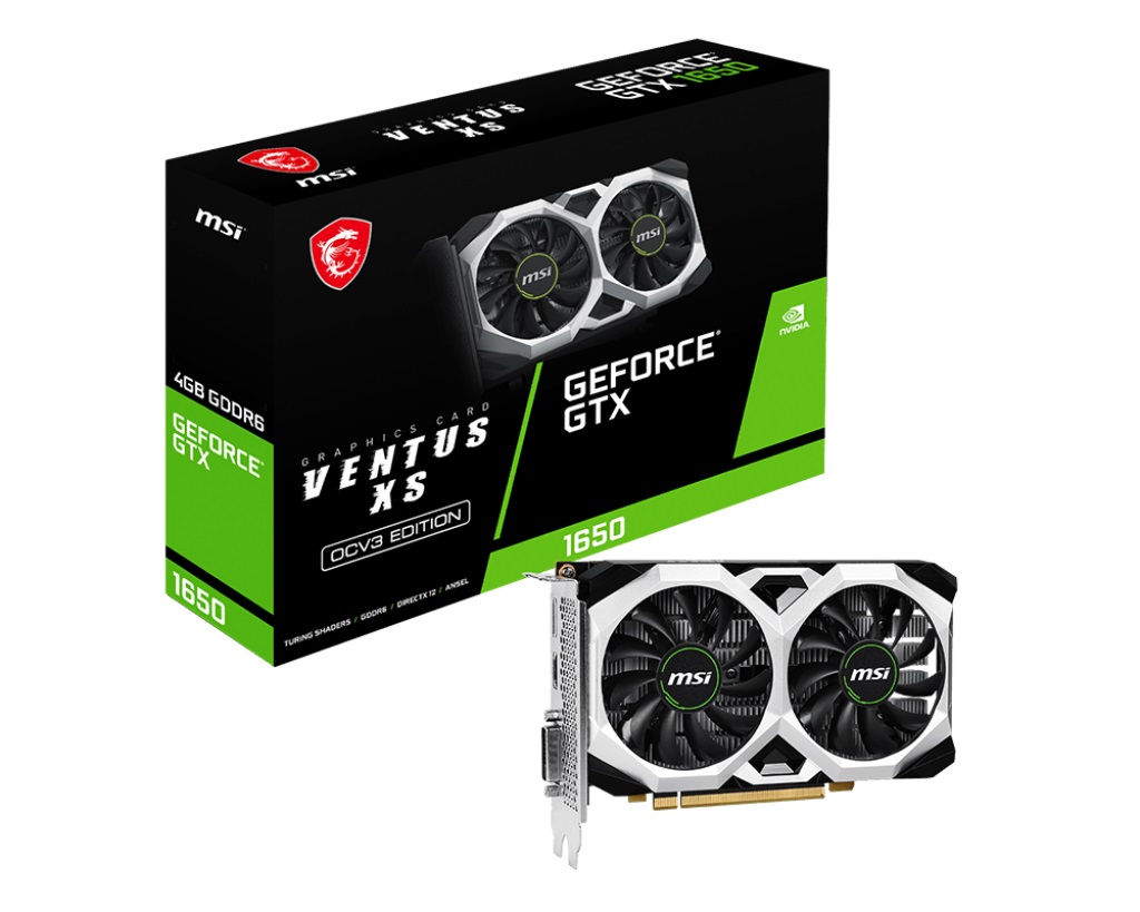 Видео карта MSI GeForce GTX 1650 D6 VENTUS XS OCV3 4GB - 912-V812-004