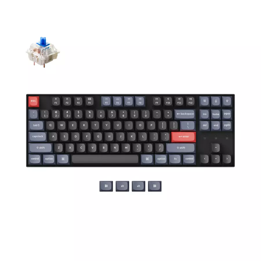Геймърска механична клавиатура Keychron K8 Pro QMK/VIA TKL Gateron G Pro Blue HS Switch RGB Backlight Plastic Frame