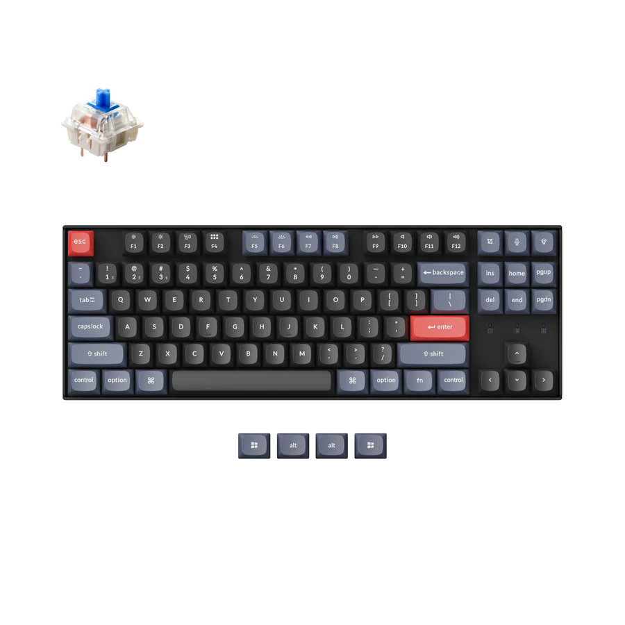 Геймърска механична клавиатура Keychron K8 Pro QMK/VIA TKL Gateron G Pro Blue HS Switch RGB Backlight Plastic Frame