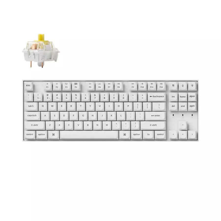 Геймърска механична клавиатура Keychron K8 Pro White QMK/VIA TKL K Pro Banana Switch RGB Backlight Plastic Frame