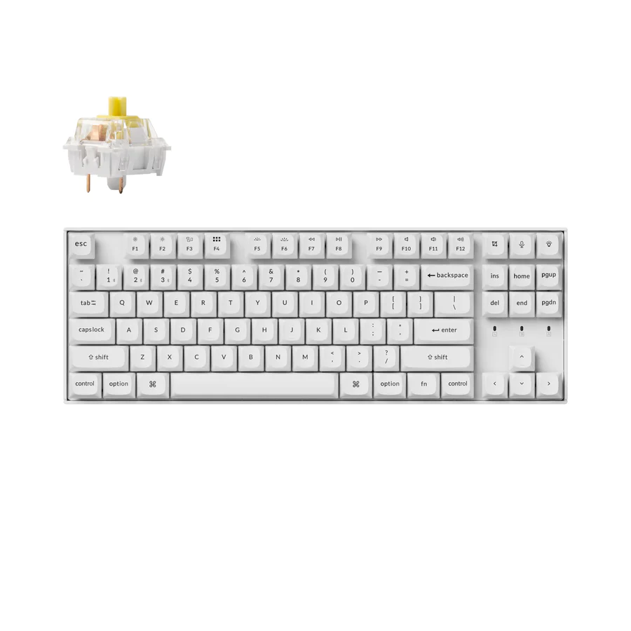 Геймърска механична клавиатура Keychron K8 Pro White QMK/VIA TKL K Pro Banana Switch RGB Backlight Plastic Frame