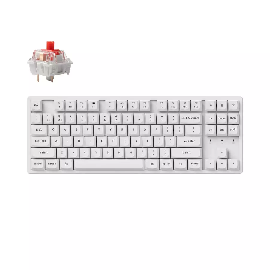 Геймърска механична клавиатура Keychron K8 Pro White QMK/VIA TKL K Pro Red Switch RGB Backlight Alluminium Frame