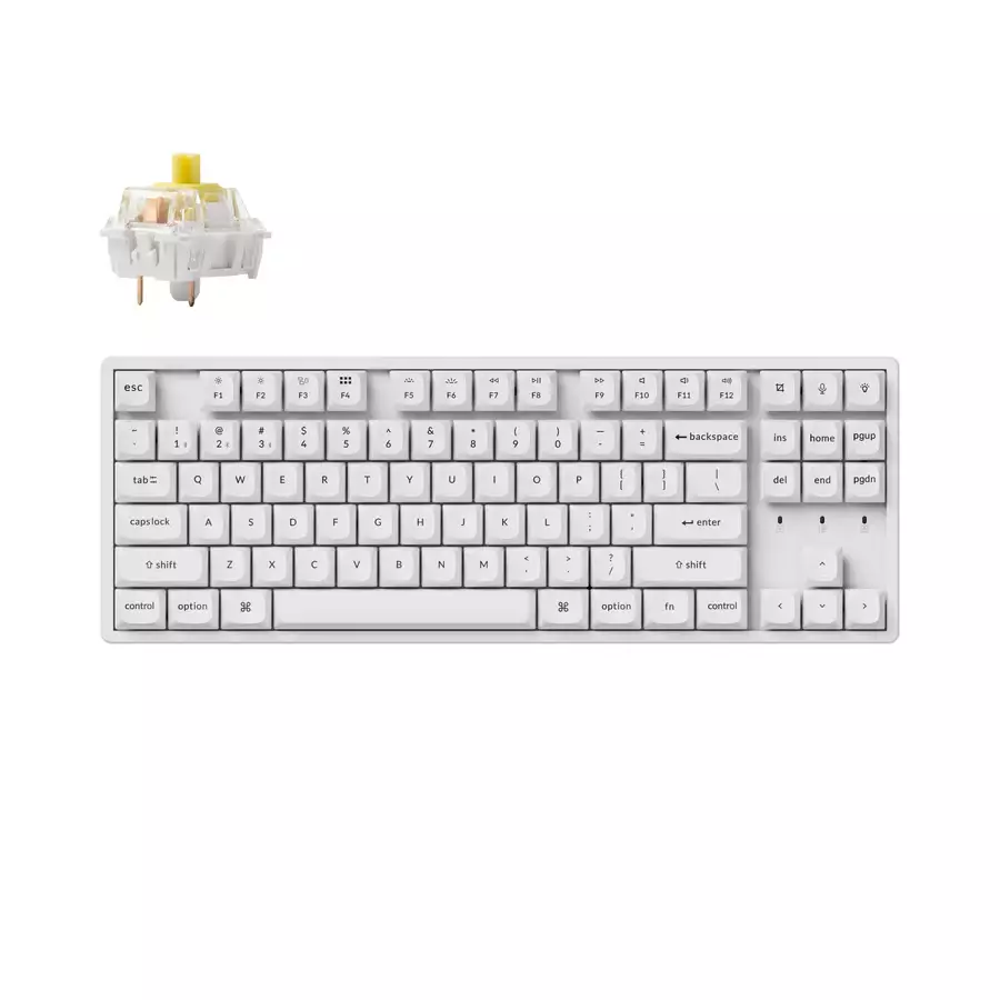 Геймърска механична клавиатура Keychron K8 Pro White QMK/VIA TKL K Pro Banana Switch RGB Backlight Alluminium Frame