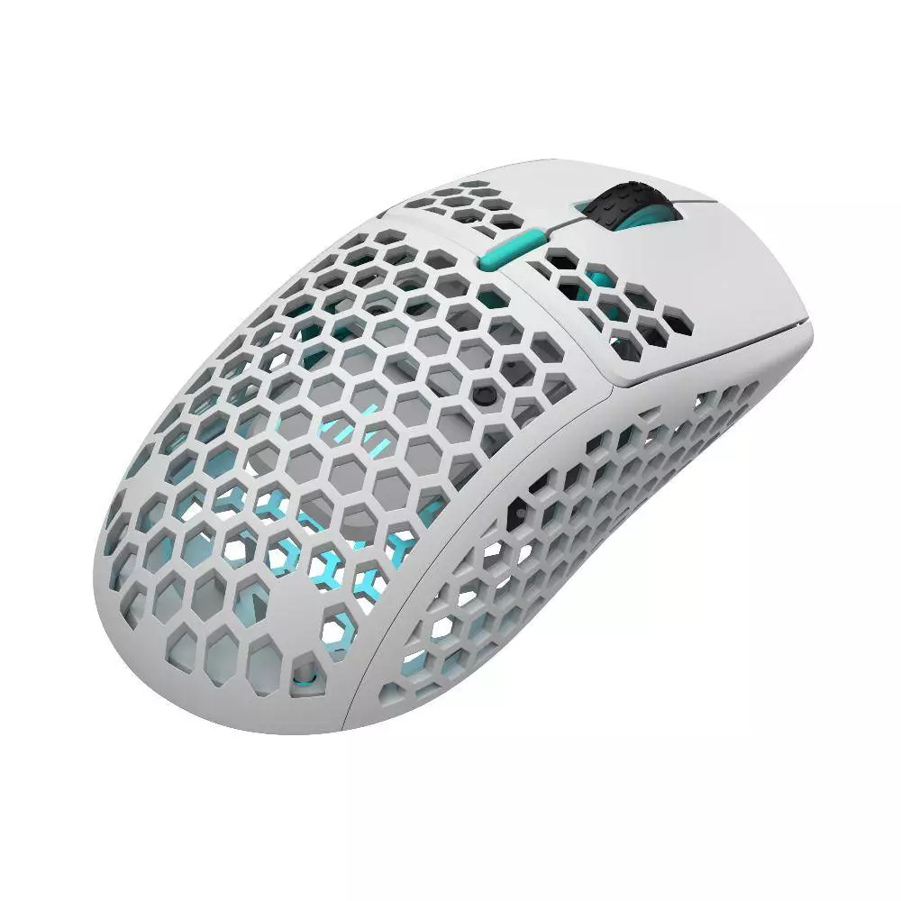 Геймърска мишка Dark Project ME4 Wireless White/Neon Blue
