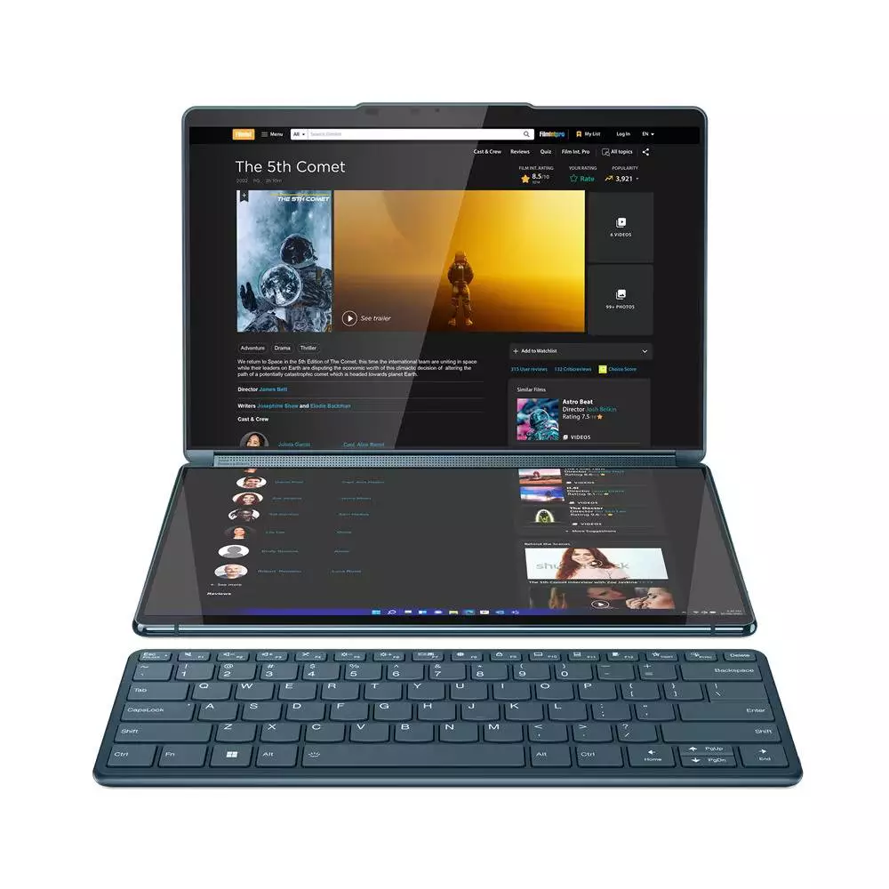Лаптоп Lenovo YOGA BOOK 9 - 82YQ0034RM 2 x 13.3'' Intel Core i7-1355U (1.2/5.5GHz, 12M), Intel Iris Xe Graphics, 16 GB, 1 TB SSD