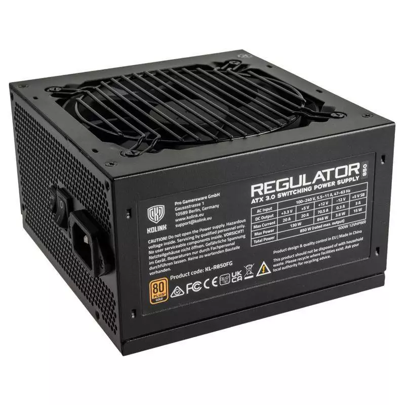 Захранване Kolink Regulator 850W 80 Plus Gold, Fully Modular, ATX 3.0, PCIe 5.0