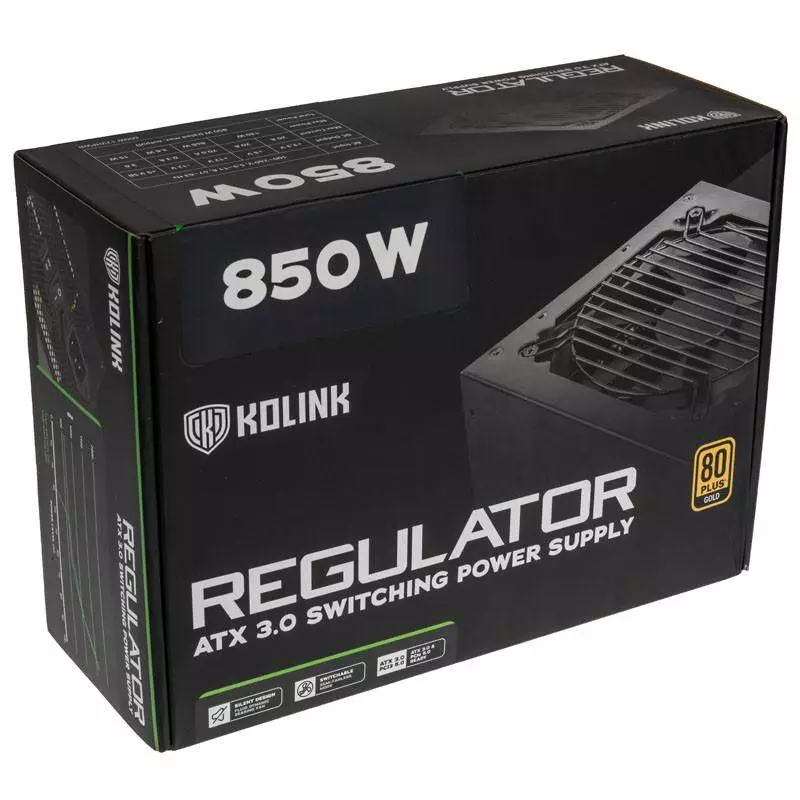 Захранване Kolink Regulator 850W 80 Plus Gold, Fully Modular, ATX 3.0, PCIe 5.0