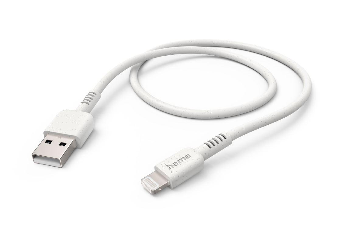 Кабель для зарядки HAMA "Eco", USB-A - Lightning, 1 м, белый