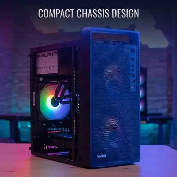 Кутия AeroCool CS-109-G-BK-v1 Case mATX FRGB Tempered Glass