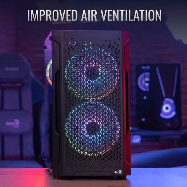 Кутия AeroCool Trinity Mini-G-BK-v3 Case mATX, 3 fans included, Tempered Glass