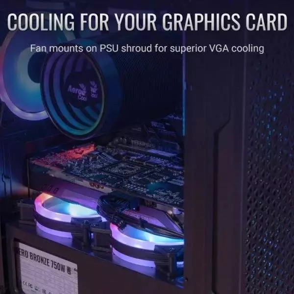 Кутия AeroCool Trinity Mini-G-BK-v3 Case mATX, 3 fans included, Tempered Glass