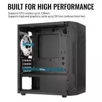 Кутия AeroCool Trinity Mini-G-BK-v3 Case mATX, 3 fans included, Tempered Glass