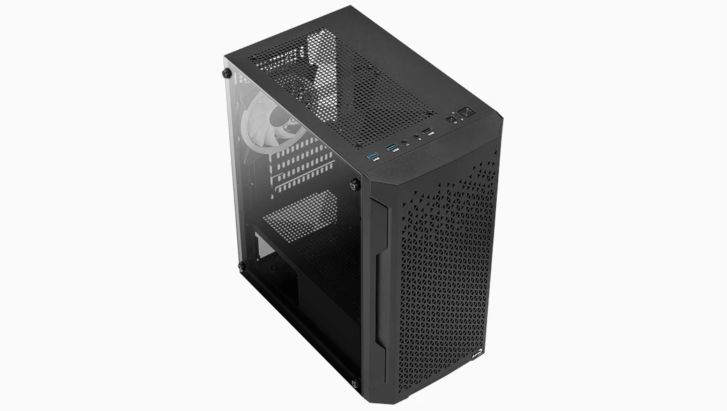 Кутия AeroCool Trinity Mini-G-BK-v3 Case mATX, 3 fans included, Tempered Glass