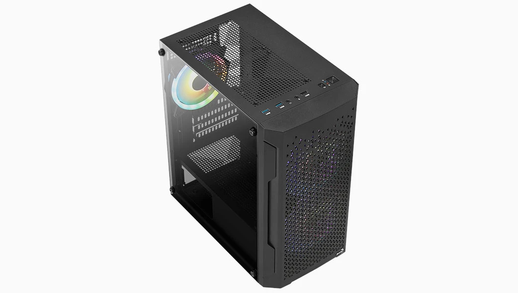 Кутия AeroCool Trinity Mini-G-BK-v3 Case mATX, 3 fans included, Tempered Glass