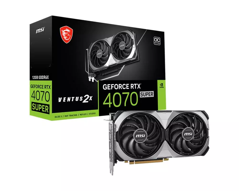 Видео карта MSI GeForce 4070 SUPER VENTUS 2X OC 12G GDDR6X