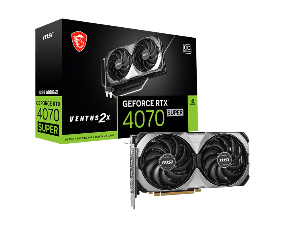 Видео карта MSI GeForce 4070 SUPER VENTUS 2X OC 12G GDDR6X